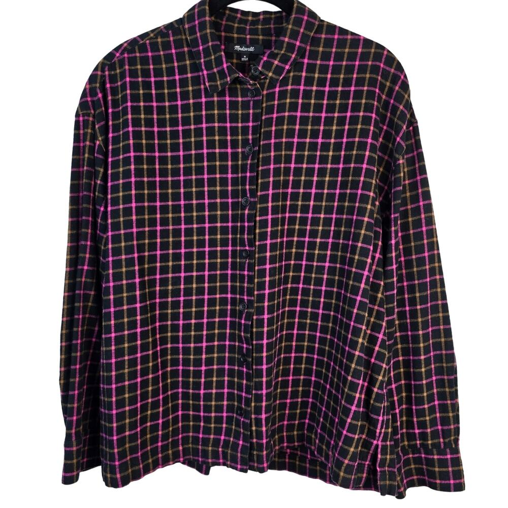 Madewell Westlake Flannel Shirt Women's M Stoppard Plaid Casual Winter Gorpcore